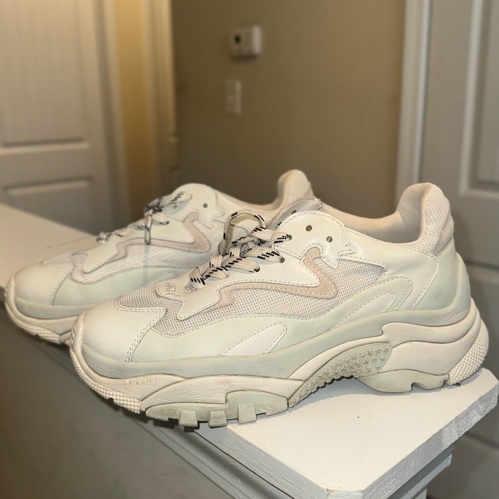 Ash Chunky Sneakers in Off-White and Light Beige